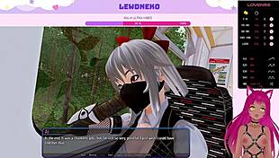 Maidens in uniform in a harem hotel scene with Vtuber LewdNeko
