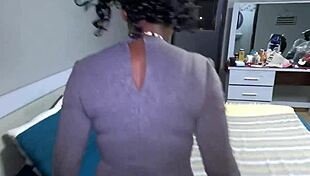 Older man rips pantyhose off black MILF’s wet pussy in public